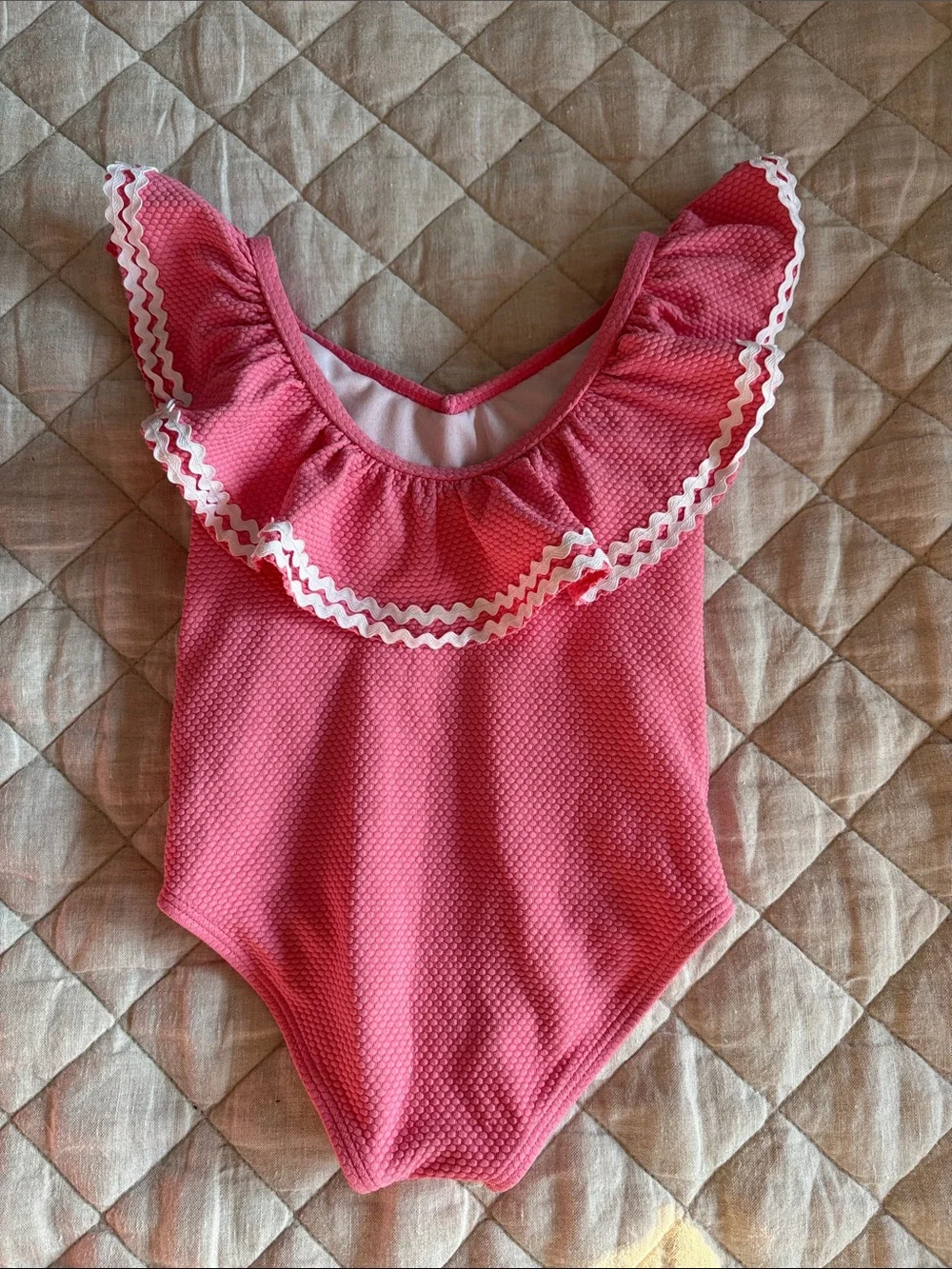 Janie and Jack Pink Ruffle One-Piece Swimsuit